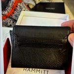 Hammitt  Black Leather Card Holder with Silver Accents Photo 3