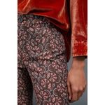 Anthropologie NWT The Essential Slim Straight Trousers Brown Brocade Print sz 6 Photo 3