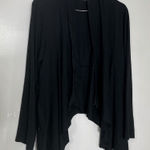 Bryn Walker  Black Open Drawstring Waterfall Shawl Cardigan Sweater Size Medium‎ Photo 0