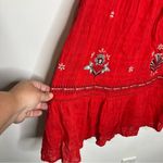 Knox Rose  red mini dress‎ with embroidery details v-neck size medium Photo 4
