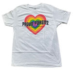 Rue 21 Love is Love  Medium Proud Parent Rainbow Heart LGBTQ White Tshirt NEW Photo 0
