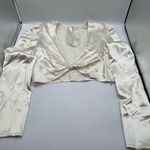 Reformation 100% Silk Long Sleeve Crop Photo 0