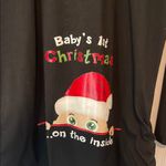 Black Long Sleeve “Baby’s First Christmas..On The Inside” Maternity T Photo 1
