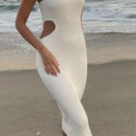 Abercrombie & Fitch Elevated Knit Side Cutout Midi Dress Photo 0