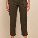 Lulus Leo Olive Green Tie-Waist Cropped Pants Size S NWT Photo 0