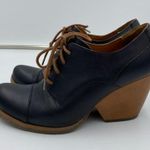 Kork-Ease Women's Black Leather Lace Up Ankle Chucky Oxford Bootie Size 8 Photo 1