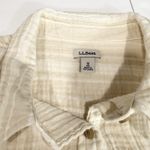 LL Bean Neutral Beige Cloud Gauze Casual Cotton Button Up Shirt Size MEDIUM Tan Photo 7