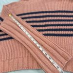 SO NWT  Sz:L Pink Navy Stripes Turtleneck Oversized Cropped Pullover Sweater. Photo 3