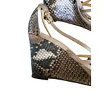 Alexandre Birman Brown Python Snakeskin Taupe Strappy Wedge Heel Size 40 (US 10) Photo 7