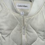 Calvin Klein  White Ivory Quilted Bomber Puffer Unisex Jacket Size Small NEW $225 Photo 5