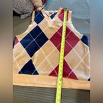 Adidas Originals Women's Argyle Fluffy Trefoil V-Neck Vest size 12-14 Photo 6