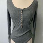Free People Intimately  gray long sleeve bodysuit top size S p Photo 0