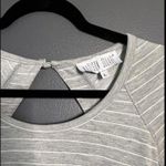 Madison Square gray and white striped backless dress Size L Photo 2