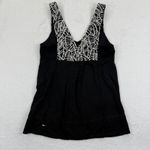 Lululemon Tank Top Size 8 Black White Leaf Print Athletic Sleeveless Photo 5