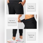 NEW Pockets High Waisted Athletic Workout Yoga Pants Joggers M 25.5” inseam Black Size M Photo 5