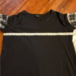 Drew  black lagenlook grey black long sleeve T-shirt flannel sleeves size large Photo 12