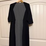 Eshakti  Colorblock Dress 1X 16W Black Gray Long Sleeve Zip Front Maxi Length Photo 2