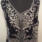 Bila Plus size XXL Black White Floral Sleeveless Top boho Flowy V Neck Photo 0