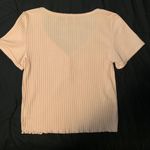 American Eagle Light Pink Cropped Tee Photo 1