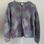 Talbots VTG Petite Hand Knit Cardigan Sweater Colorful Preppy Grannycore sz S Photo 0