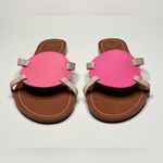 Frances Valentine Pink Chalk White Circle Slide Sandals Flat Shoes Size 8 Photo 8