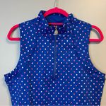 Lilly Pulitzer Top Luxletic Callie Half-Zip Borealis Blue Lilly Squared XL NWT Photo 6