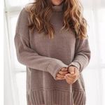 Aerie Taupe Chenille Woman’s Cowl Neck Pullover Sweater Size XS Photo 0