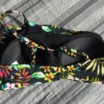 Swimsuit For All Black Tropical Single Shoulder Bikini Top Size 10 EUC #5586 Photo 2