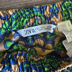 ZARA  Printed Satin Wide Leg High Waist Pants Size Large Drawstring Photo 4