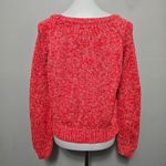 American Eagle  Red Marled Round Neck Cropped Cotton Sweater Size Large Photo 4