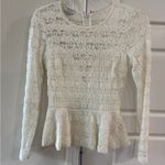 Bebe White Lace Peplum XS Top Mermaidcore Balletcore Romance Fairy Whimsy Twee Photo 0