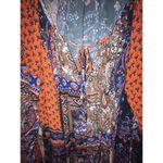 Karen Kane  boho blouse, size medium, orange blue Photo 5