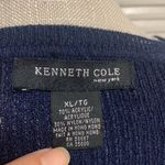 Kenneth Cole  New York Navy Blue V-neck Long Sleeve Ribbed Sweater Photo 15