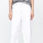 ZARA Womens  W/B Collection Metallic Silver Holiday Scoop Neck Top - Sz S Photo 0