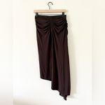 ALC Frank A.L.C. Adeline Ruched Asymmetrical Midi-Skirt in Cocoa - Size S Photo 4