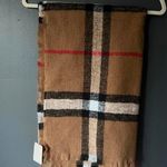 Tan, black, red and white plaid scarf NWT by Fadivo Tan Photo 0