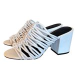 Rebecca Minkoff  white knotted strap block heel sandals 6 Photo 1