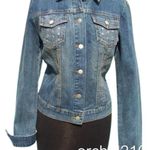 Cache  Denim Large Rhinestones on Front Pockets Top Jacket Stretch New $148 NWT Photo 3