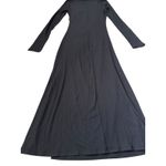 Aritzia Wilfred Amelia Ribbed Ruched Side Midi Dress Black Size Small Photo 13