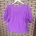 Draper James  Purple Eyelet Blouse Size Small Photo 1