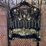 Vintage 100% Silk Papell Boutique Sequin Cardigan Shrug Size M Gold Size M Photo 4