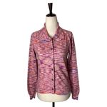 Gimaguas‎ Sweater Women Medium Pink Purple Knit Collared Zion Cardigan Luxury Photo 1