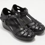 Venus Venüs black leather wedge sandals size 41 Photo 0