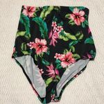 SWIMSUITS For All High Waisted Hipster Floral Bikini Bottom Modest Black Pink Size L Photo 0
