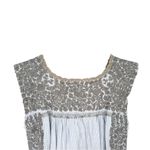 Mi Golondrina Sleeveless Embroidered Blouse in Blue White Stripe and Gray XS Photo 3