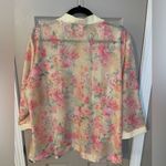 Haband! vintage blazer jacket yellow & pink floral. Size XL Photo 4