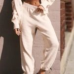 Free People Beach Hailee Sweater Knit High Rise Jogger Lounge Pants: Powder Sand Photo 2