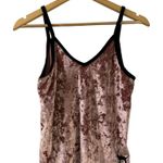 PINK - Victoria's Secret VS Pink Pink Crushed Velvet Cami Strappy Top V neck sz XS Womens Dog Logo Sexy Photo 4