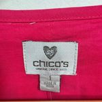 Chico's Chico’s Eyelet Bloom 3/4 Sleeve Open Front Jacket Vivacious Hot Pink 1/M Barbie Photo 11