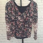 Lucky Brand Linen Blend Boho Floral Top Photo 0